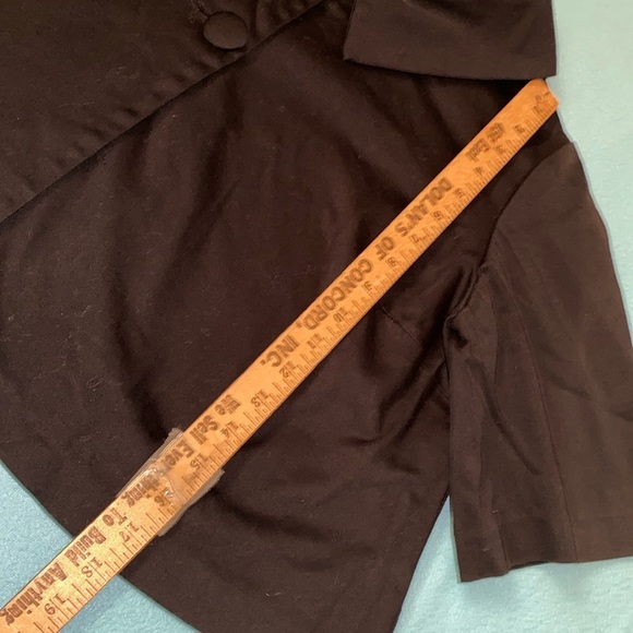 COURTENAY Y2K black jacket blouse Peter Pan collar 2 big buttons vintage size L - Picture 8 of 11